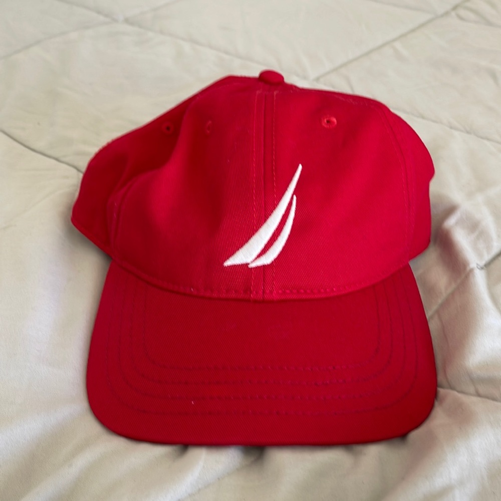 Red nautica dad hat